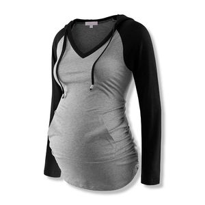 Maternity Hoodie - Black & Grey